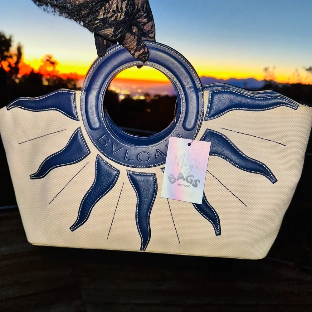 Bulgari: Sun Greek Summer Leather Tote